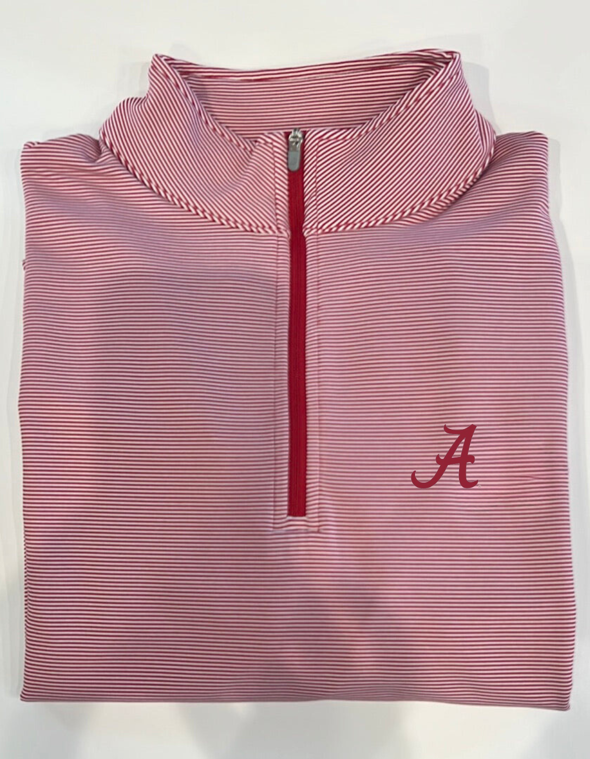 Peter Millar Crimson Perth Stripe Quarter Zip (Script A)