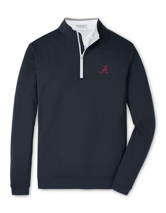 Peter Millar Black Solid Perth Quarter Zip (Script A)