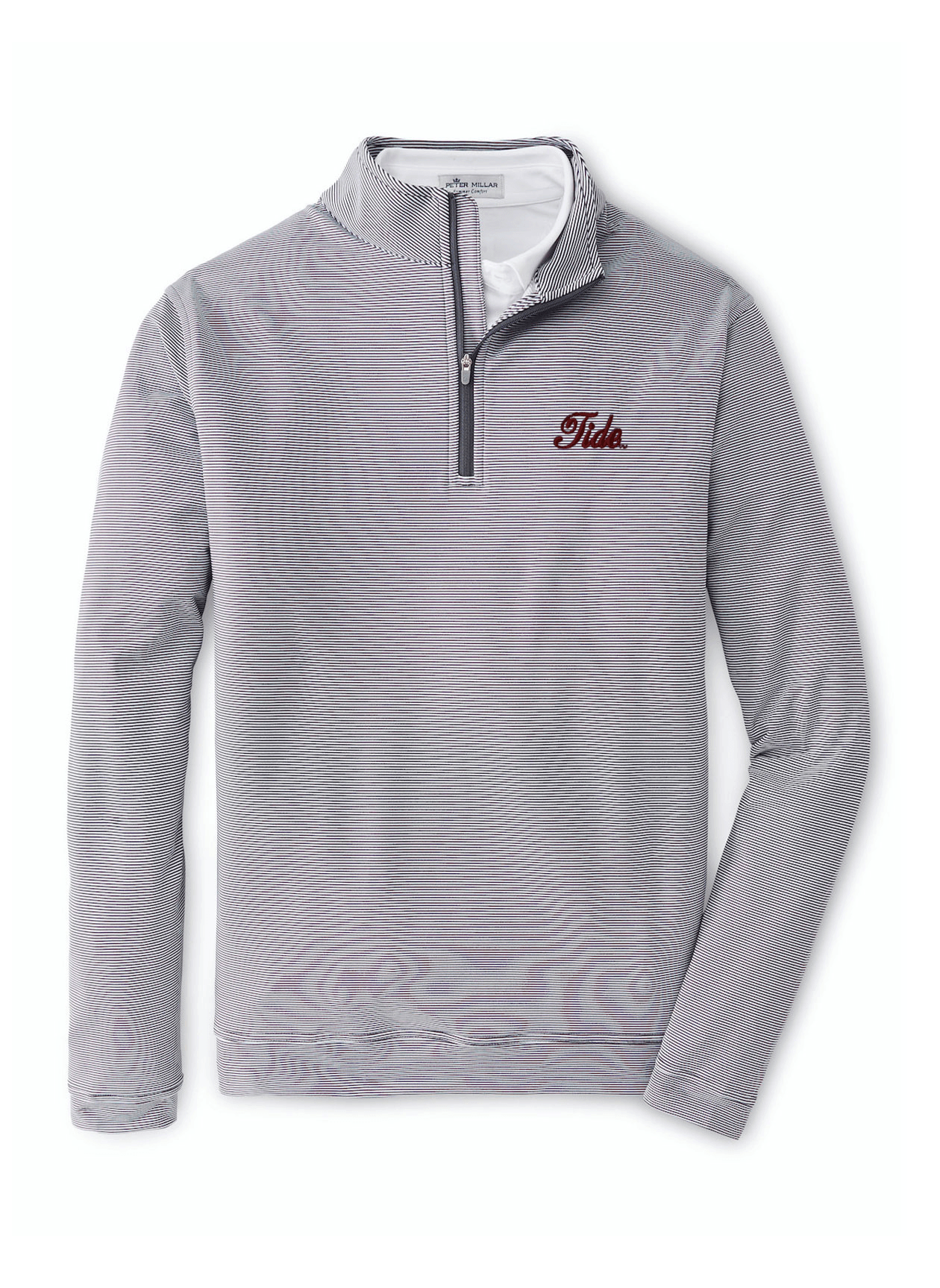 Peter Millar Mini Stripe Perth Quarter Zip- Iron (Tide Script) – The ...