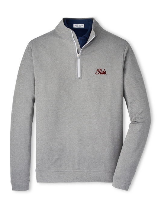 Peter Millar Smoke Solid Perth Quarter Zip (Tide Script)