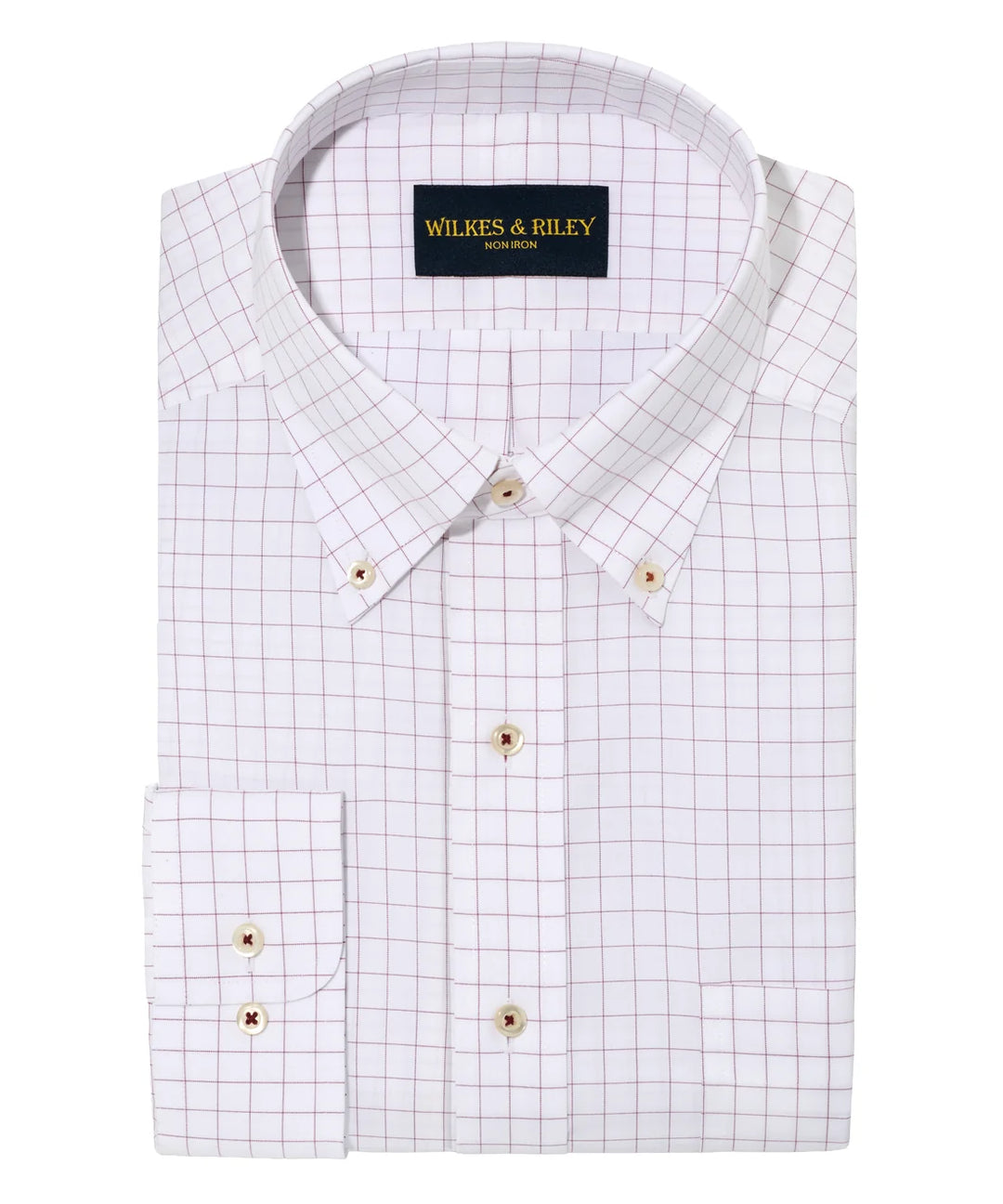 Wilkes & Riley Crimson Windowpane Button Down Dress Shirt