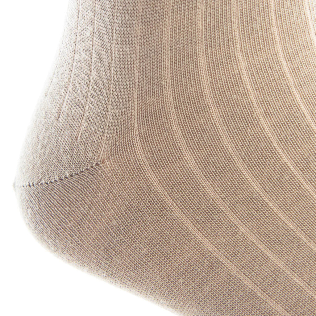 The Shirt Shop Dress Socks- Ribbed Wool (Taupe)
