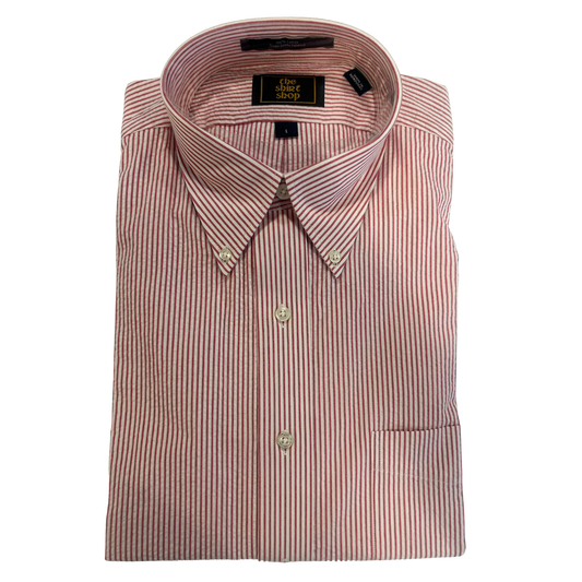 The Shirt Shop Seersucker Wrinkle Free Button Down - Alfred