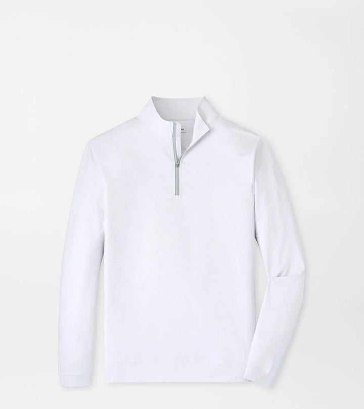 Peter Millar Perth Basketweave Quarter Zip- White