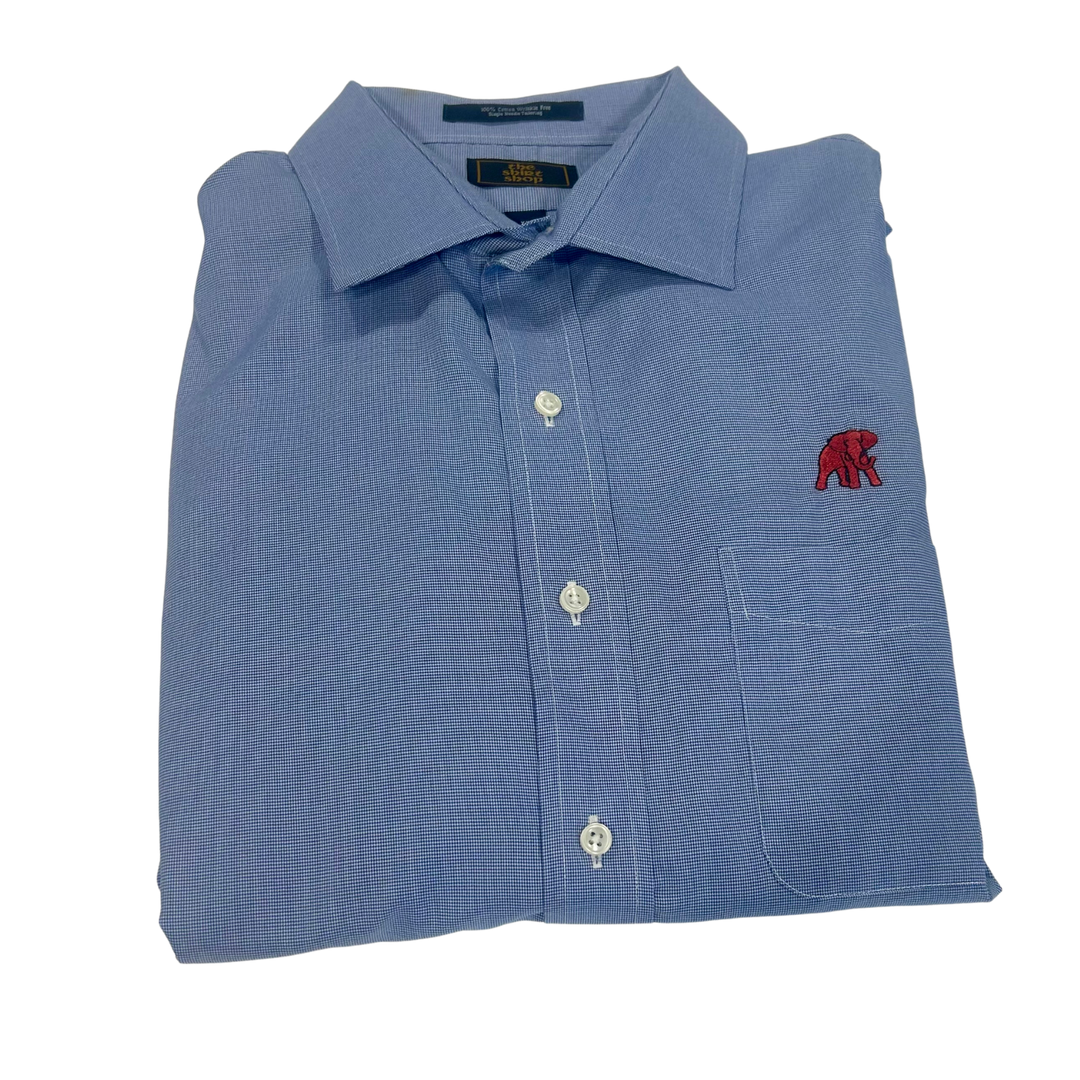 The Shirt Shop Wrinkle Free Spread Collar - Blue Dress Shirt (Shirt Shop Elephant) M / Blue The Shirt Shop Wrinkle Free Spread Collar - Blue Dress Shirt (Shirt Shop Elephant) M / Blue