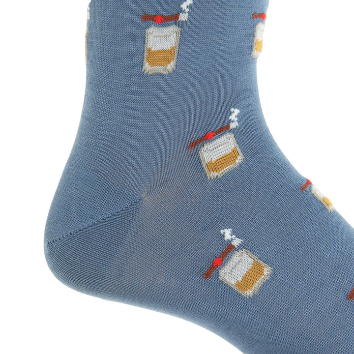 The Shirt Shop Socks- Indigo Blue with Bourbon
