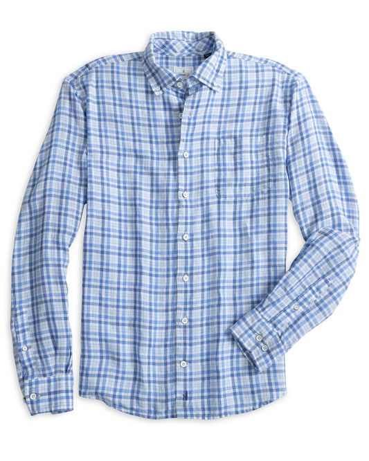 Johnnie-O Bronx Long Sleeve Sport Shirt - Laguna Blue