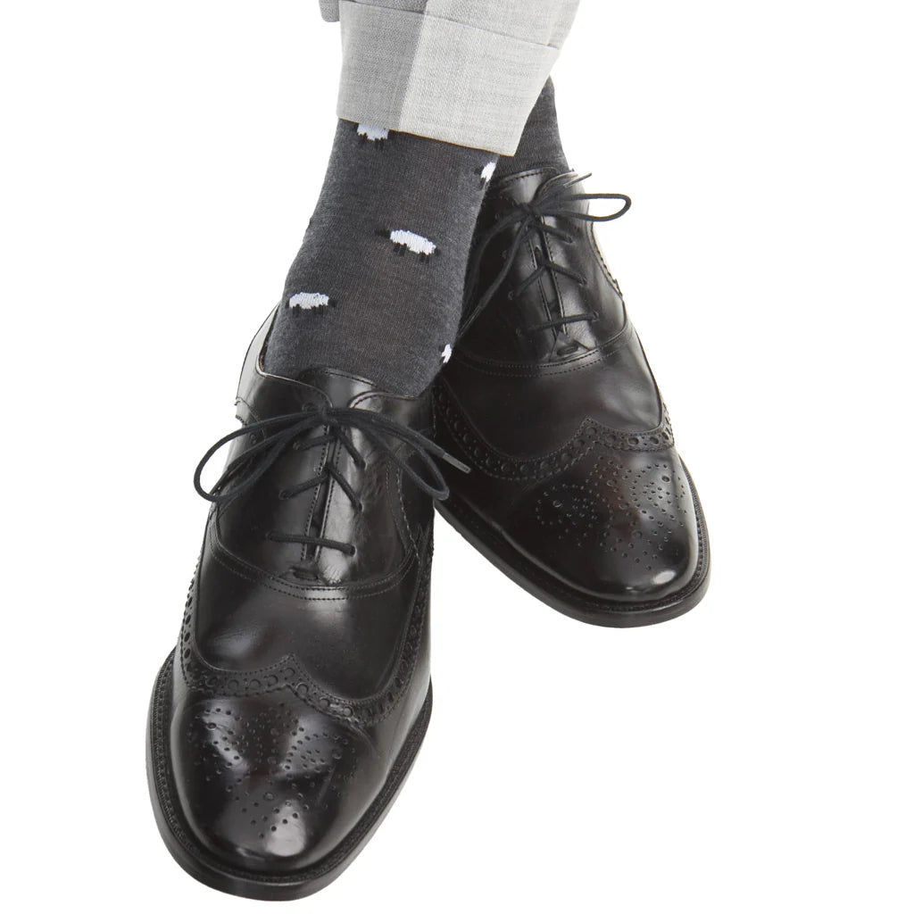 The Shirt Shop Socks- Charcoal with Sheep