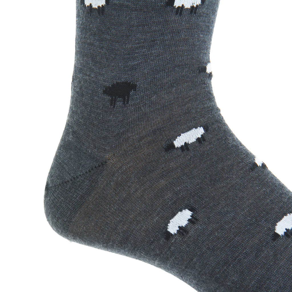 The Shirt Shop Socks- Charcoal with Sheep