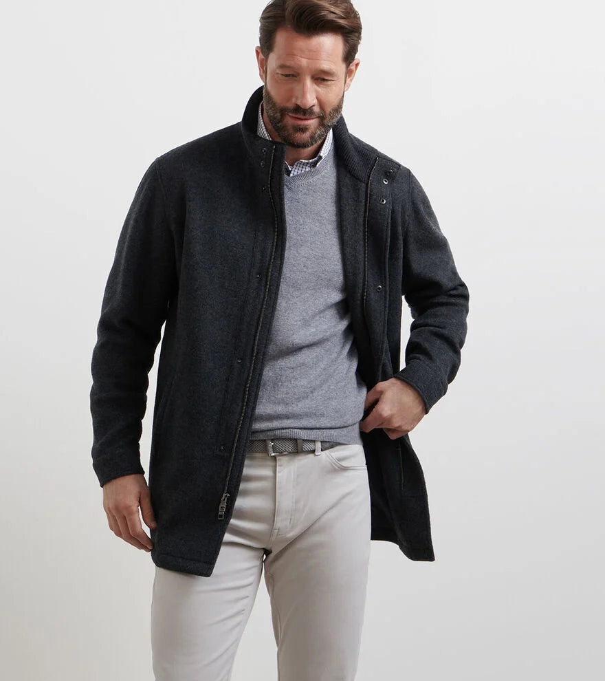 Peter Millar Crown Flex Merino City Coat- Iron