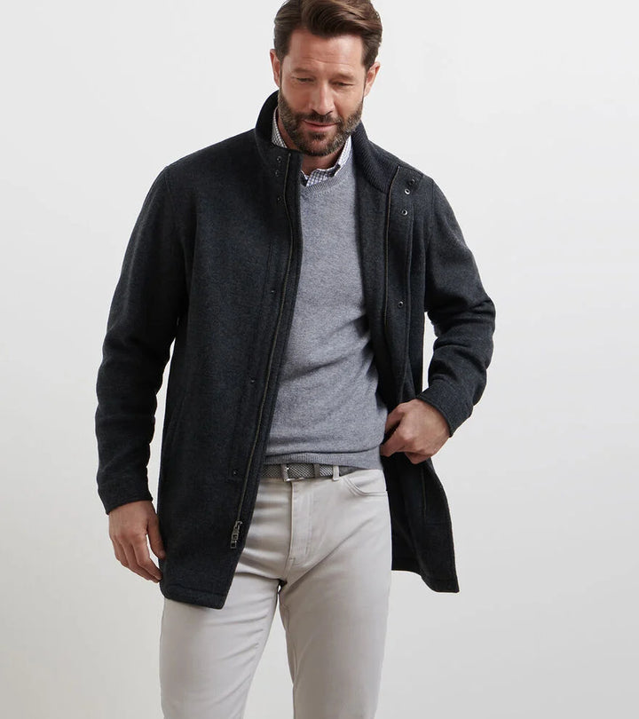 Peter Millar Crown Flex Merino City Coat- Iron