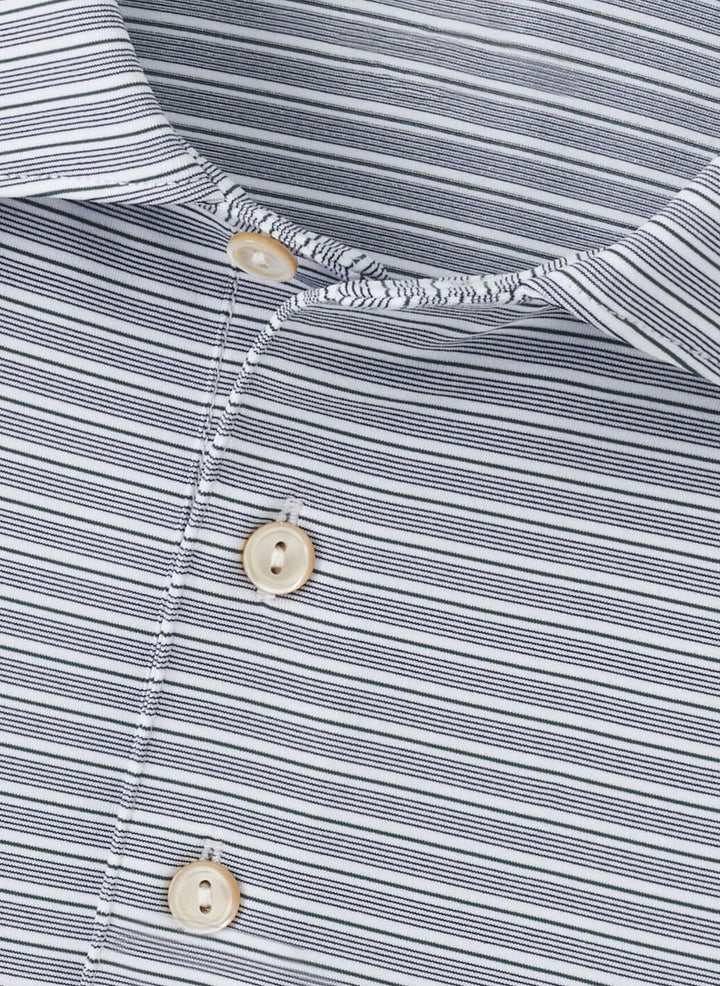 Peter Millar Daven Performance Jersey Polo- White/Navy