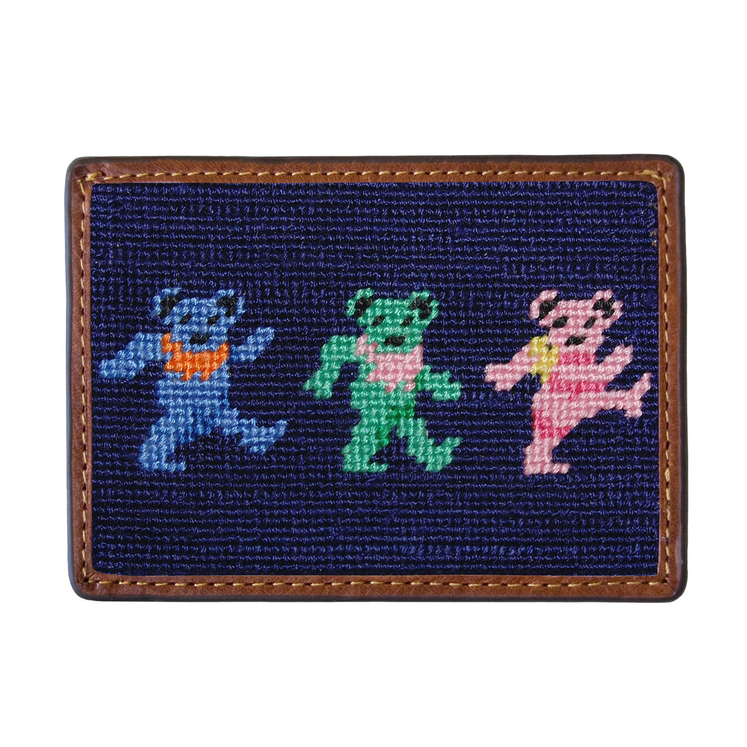 Smathers & Branson Card Wallet- Dancing Bears (Dark Navy)