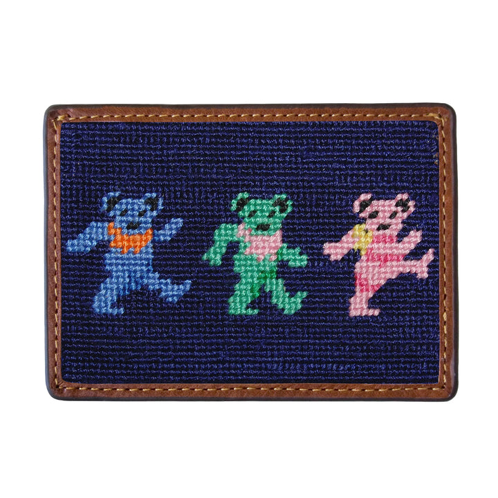 Smathers & Branson Card Wallet- Dancing Bears (Dark Navy)
