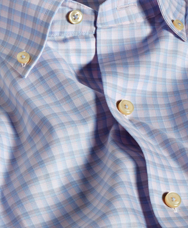 David Donahue Pink & Sky Twill Sport Shirt