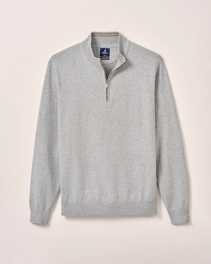 Johnnie-O Desmond Plaited Cotton Blend 1/4 Zip Sweater- Pebble