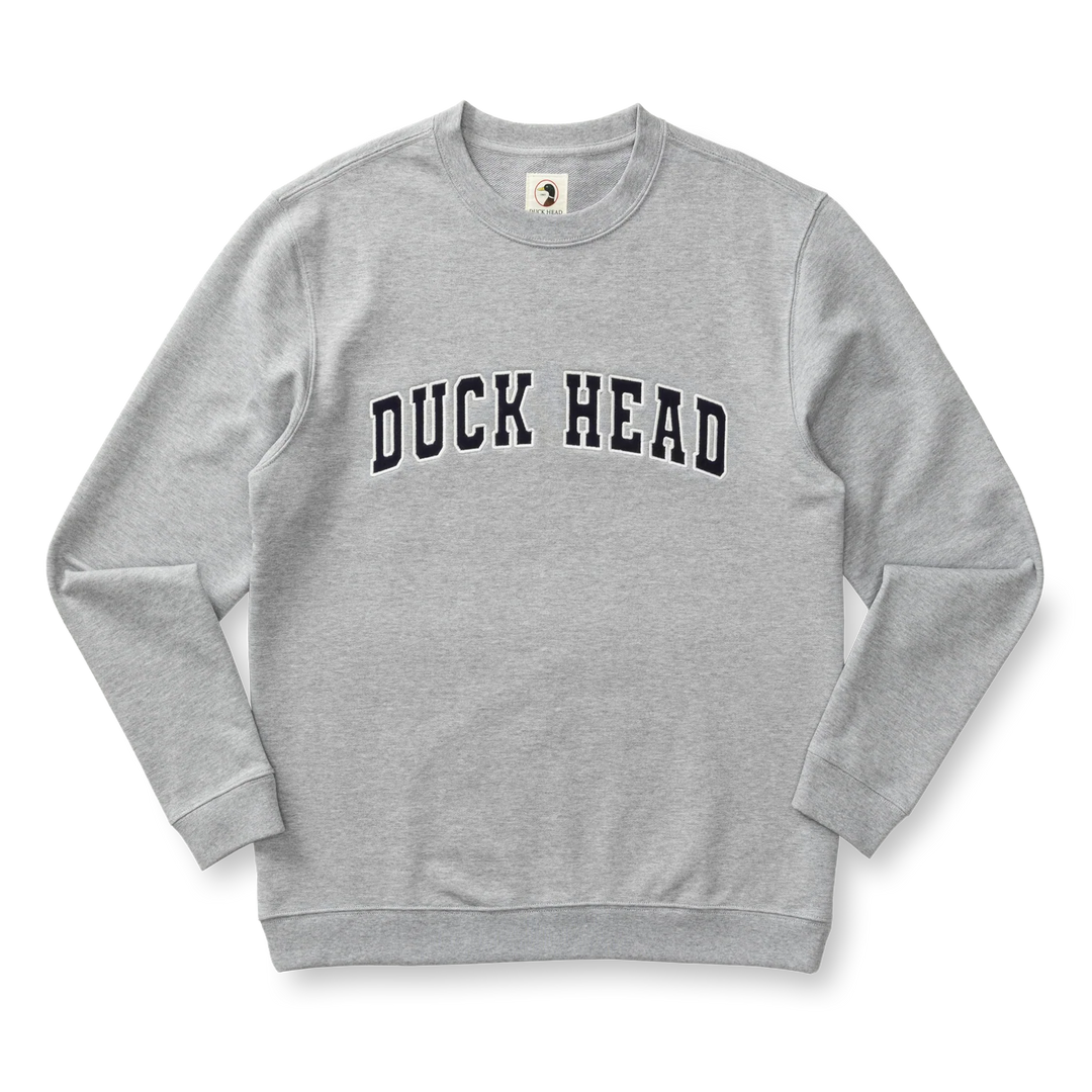 Duck Head Applique Crewneck Sweatshirt- Heather Grey