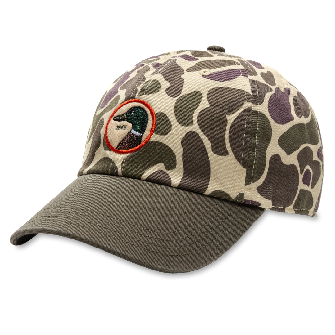 Duck Head Circle Patch Twill Hat- Sandrift Khaki Camo