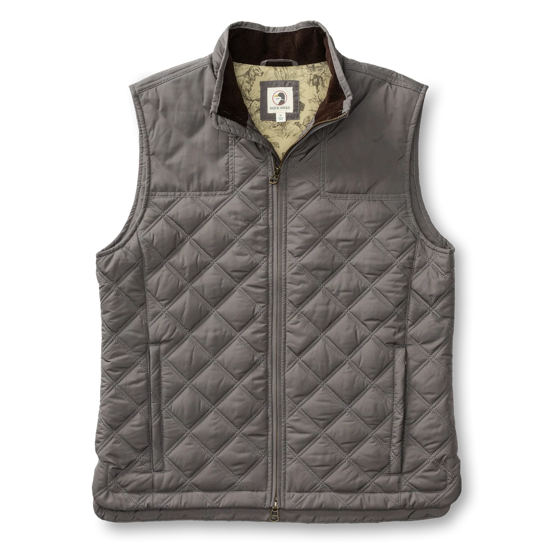 Duck Head Fremont Sport Performance Quilted Vest- Fossil Gray