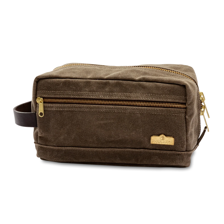 Duck Head Waxed Canvas Dopp Kit - Field Brown