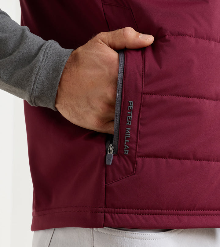 Peter Millar Fuse Hybrid Vest- Bordeaux