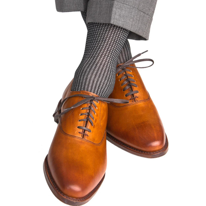 The Shirt Shop Socks- Grenadine Check (Black & Ash)