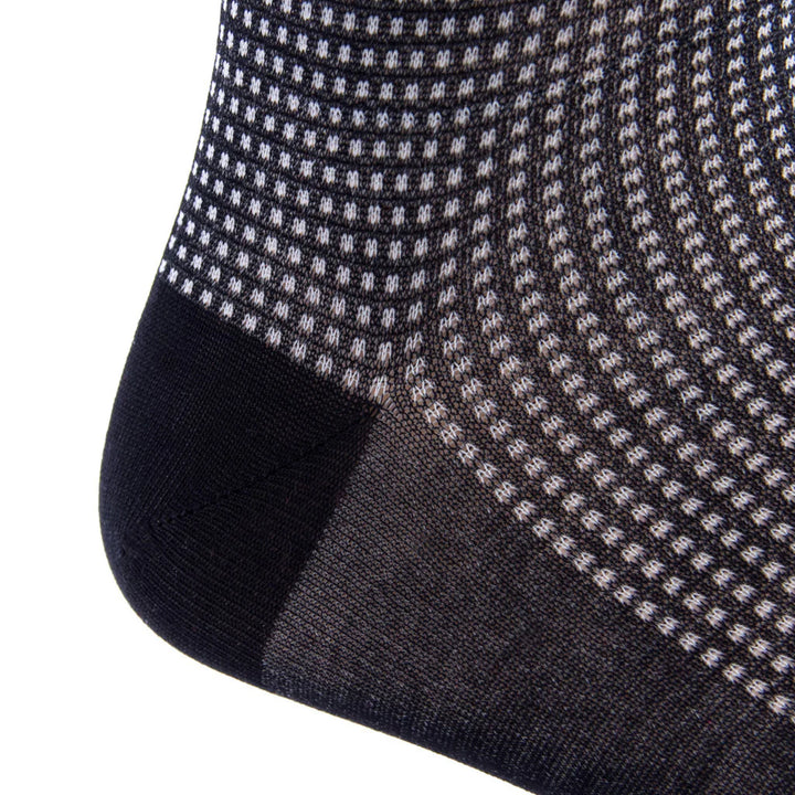 The Shirt Shop Socks- Grenadine Check (Black & Ash)