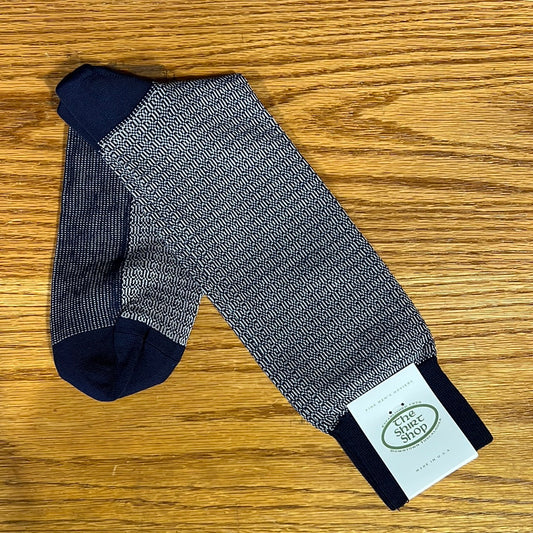 The Shirt Shop Dress Socks - Mid Calf - Ash Chain