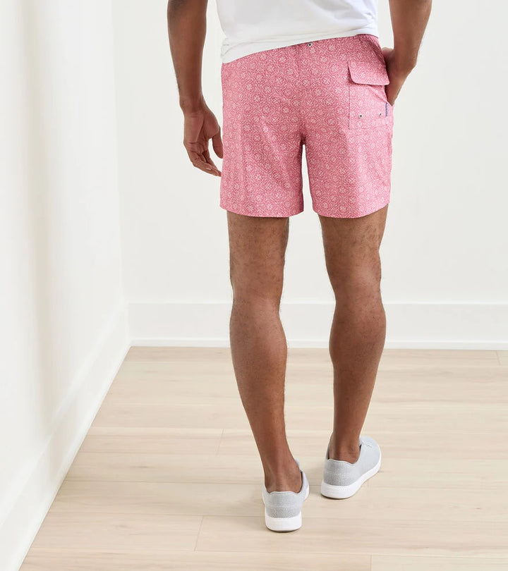 Peter Millar Knox Swim Trunk- Red Pear