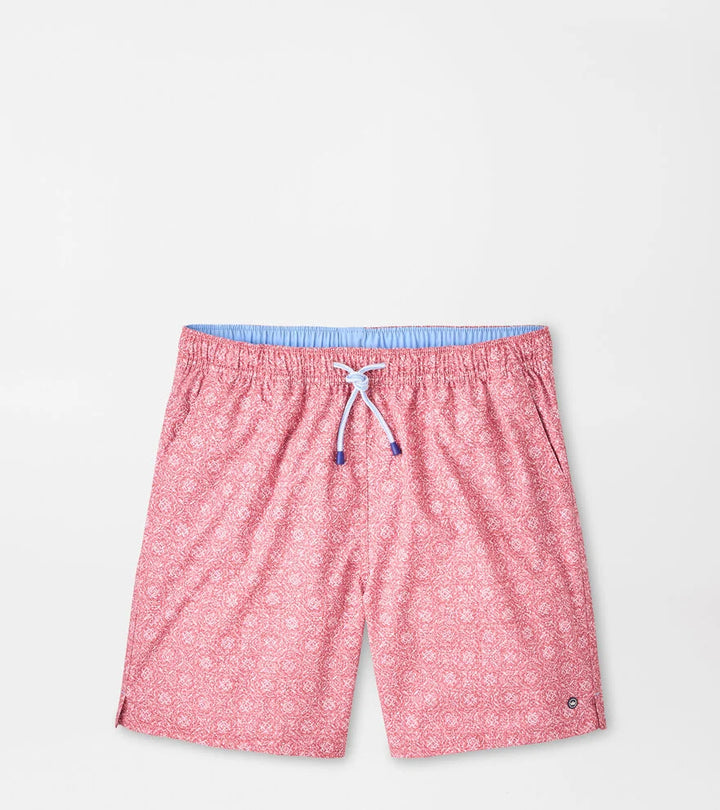 Peter Millar Knox Swim Trunk- Red Pear