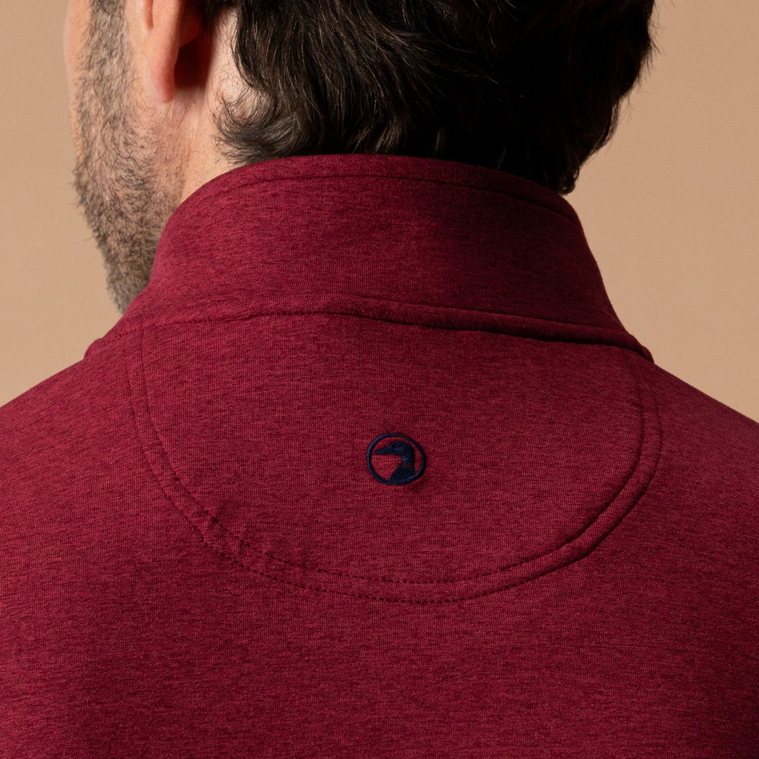 Duck Head Long Drive Performance 1/4 Zip Pullover- Deep Red