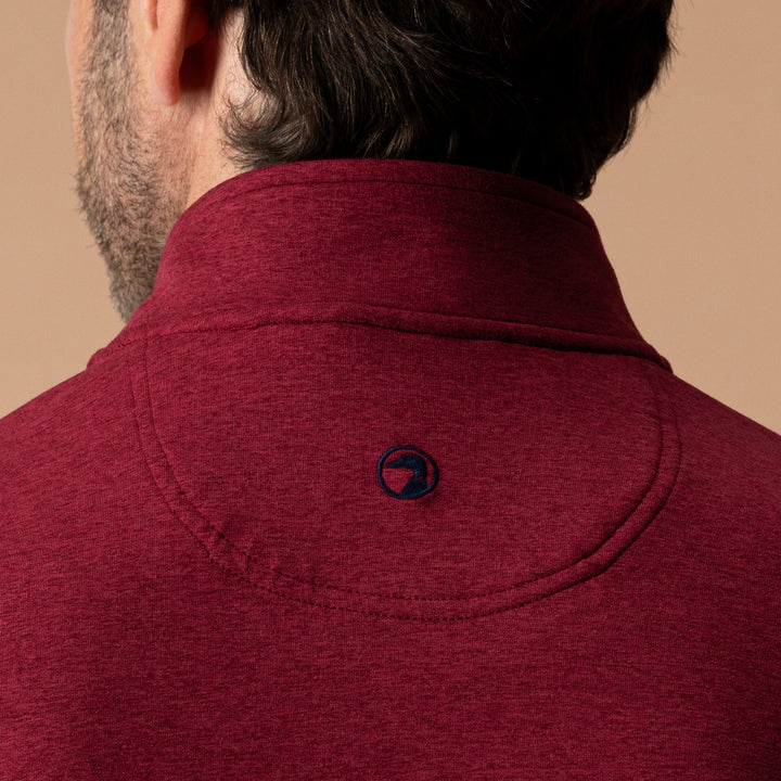 Duck Head Long Drive Performance 1/4 Zip Pullover- Deep Red