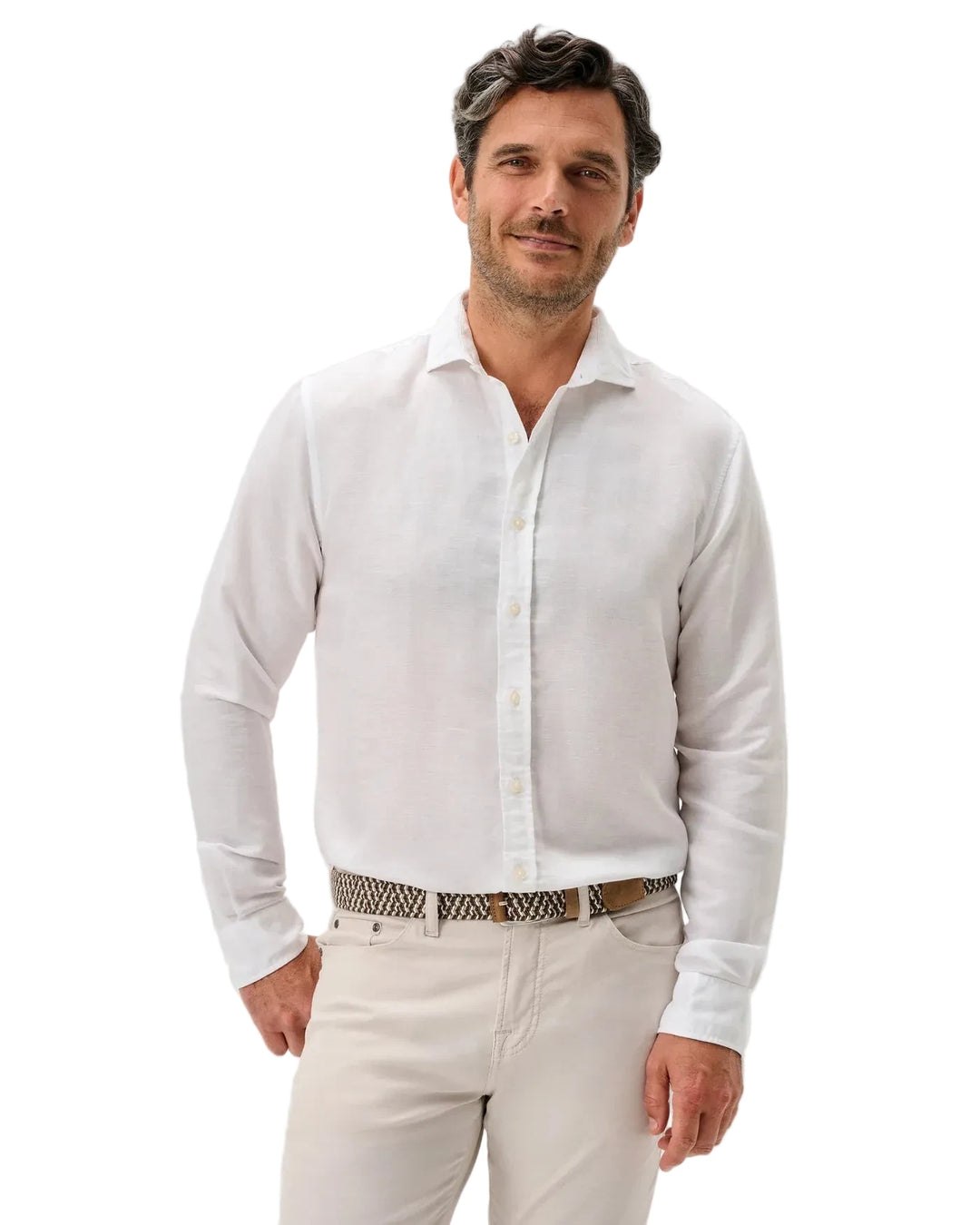 Johnnie-O Linen Button Down Shirt - McCarthy (White)