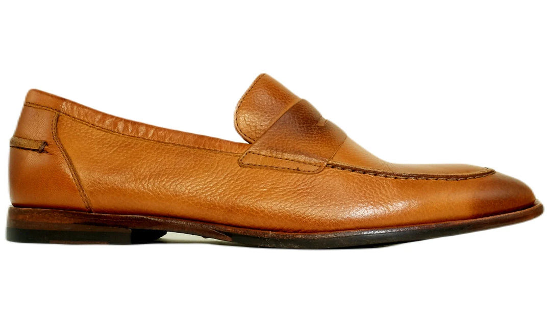 Alan Payne Naples Leather Loafer- Mahogany