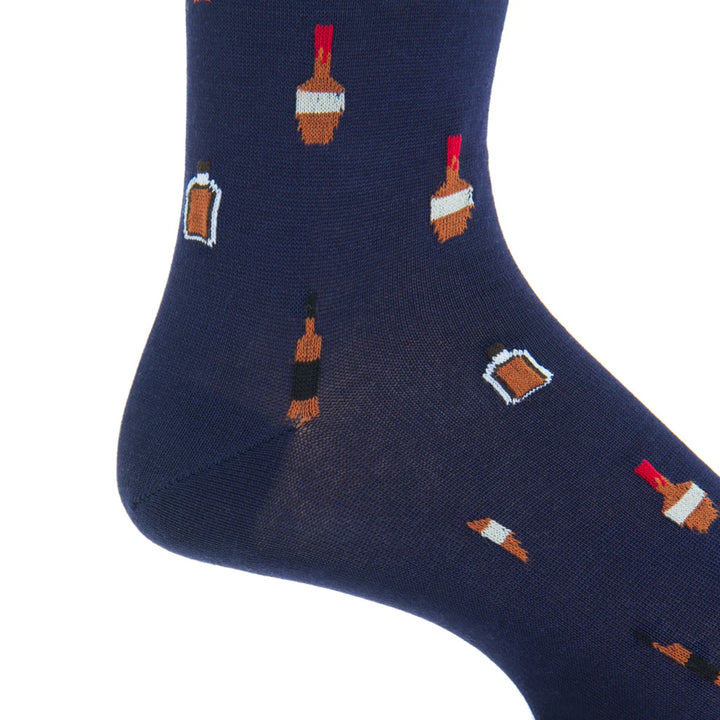 The Shirt Shop Socks - Bourbon Bottles (Navy)
