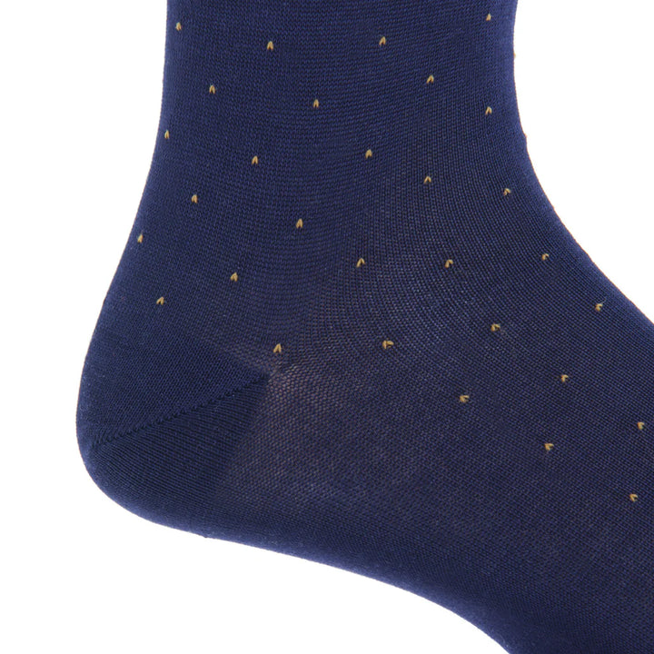 The Shirt Shop Socks - Navy with Gold Pin Dots