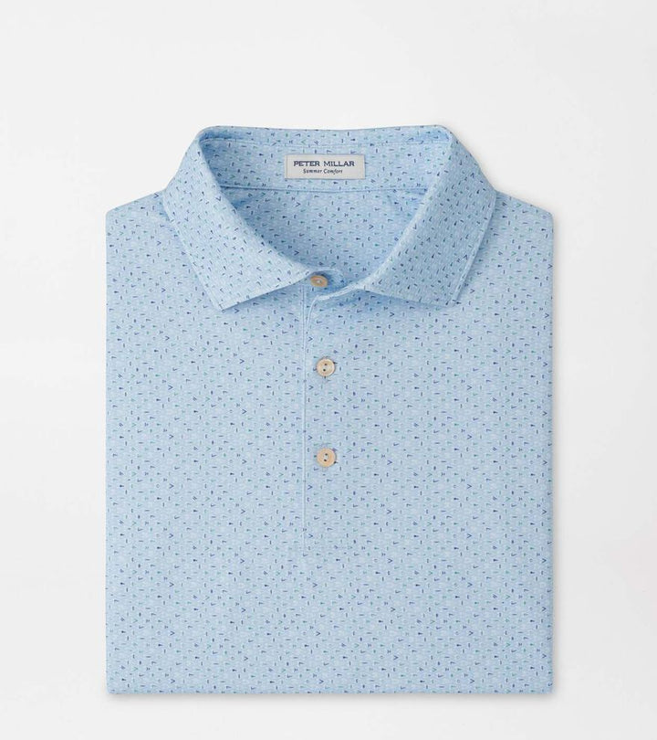 Peter Millar Pennants Performance Jersey Polo- Stream Blue