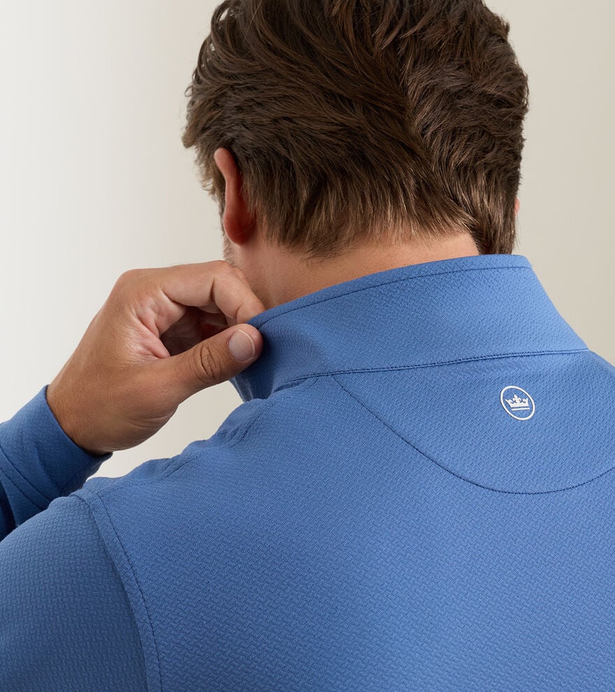 Peter Millar Perth Cross-Hatch Quarter Zip- Windsor Blue