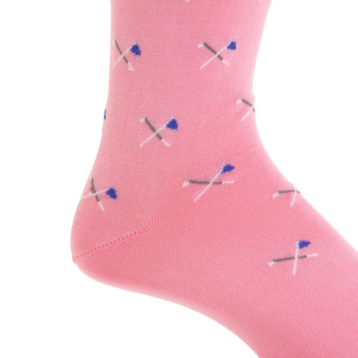 The Shirt Shop Socks- Pink with Golf Clubs
