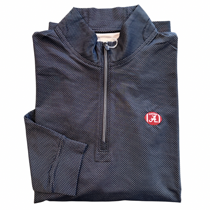 Johnnie-O Jamie Jacquard Stretch 1/4-Zip Pullover- Black Seal (Football)