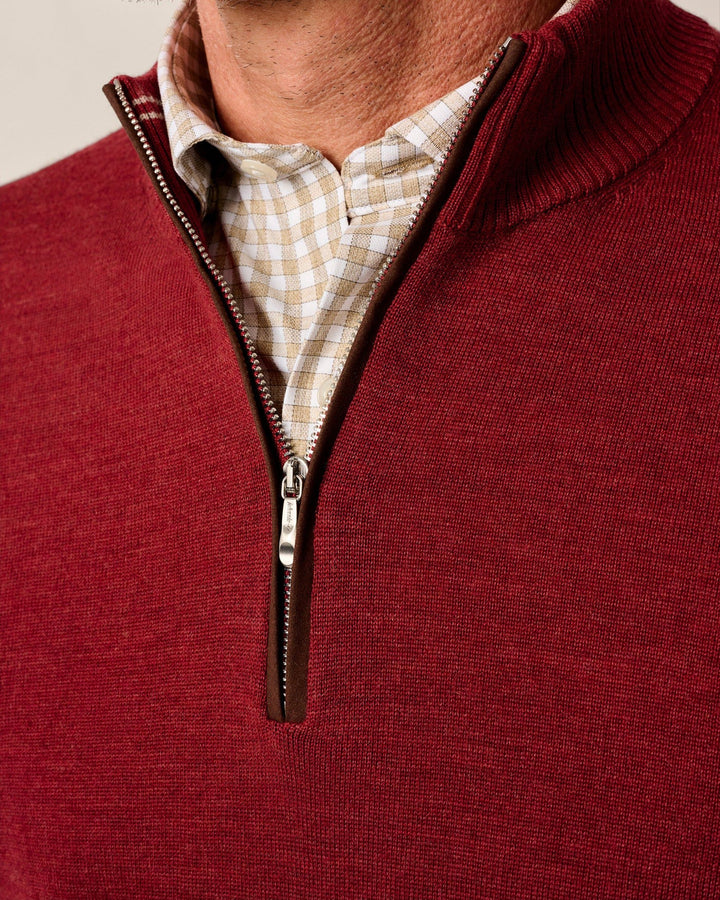 Johnnie-O Raynor Merino 1/4 Zip Sweater- Cinnamon