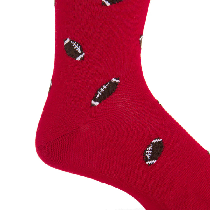 The Shirt Shop Socks- Red with Footballs