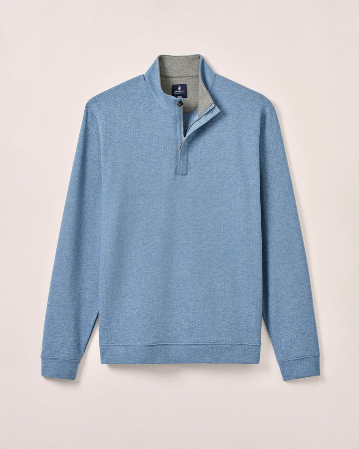 Johnnie-O Rubin Herringbone Cashmere Blend 1/4 Zip Pullover- Malibu