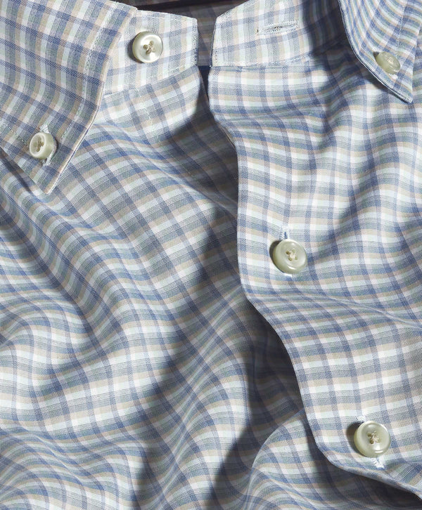 David Donahue Sage & Blue Twill Check Sport Shirt