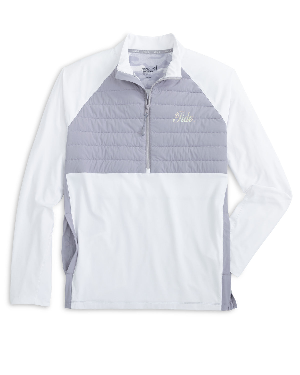 Johnnie O White Salter Quarter Zip (Tide Script)