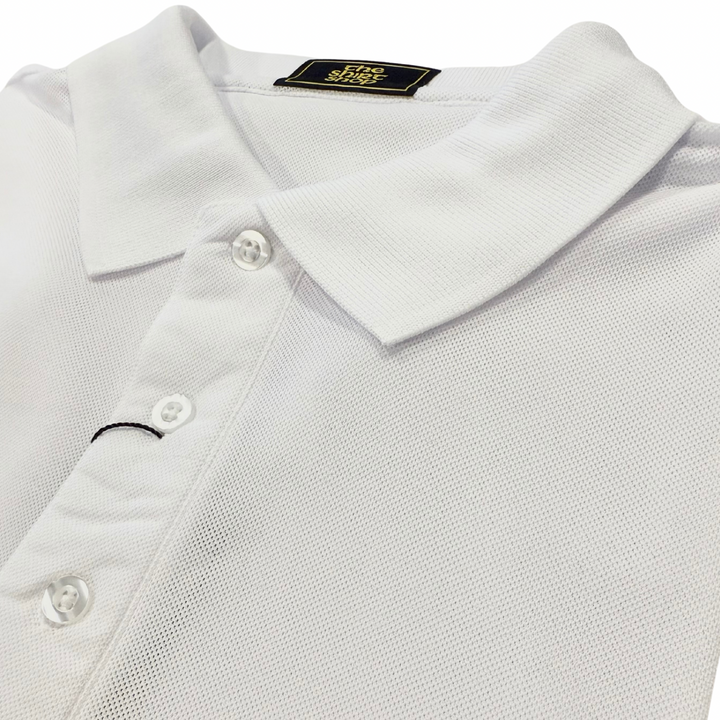 The Shirt Shop Cotton Blend Solid Polo- White