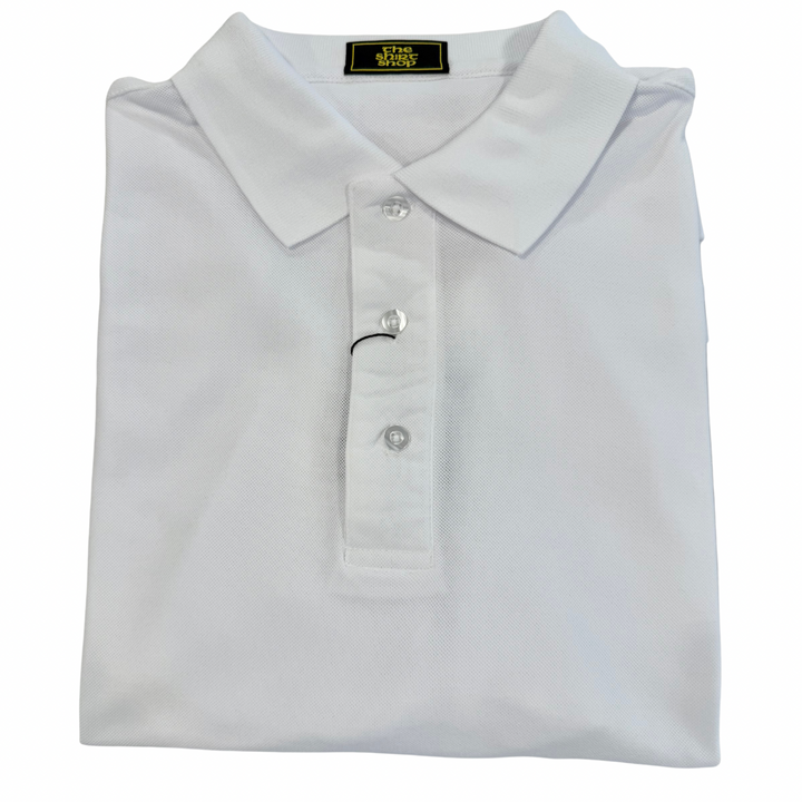 The Shirt Shop Cotton Blend Solid Polo- White