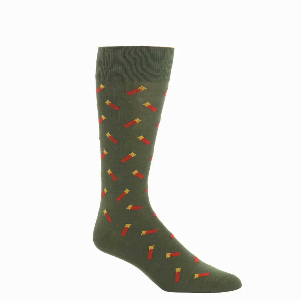 The Shirt Shop Socks- Shotgun Shells (Forest Green)