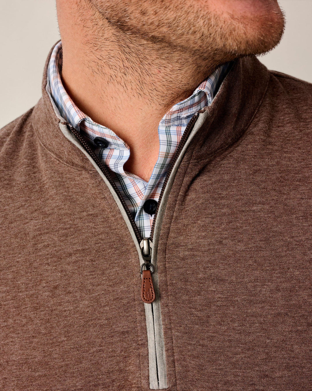 Johnnie-O Sully 1/4 Zip Pullover- Grizzly
