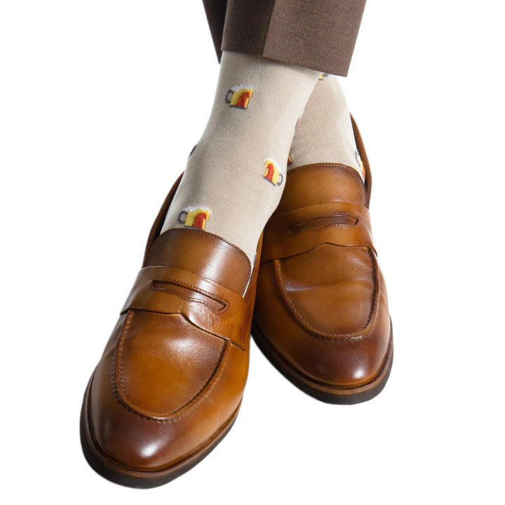 The Shirt Shop Socks - Beer Mugs (Tan)